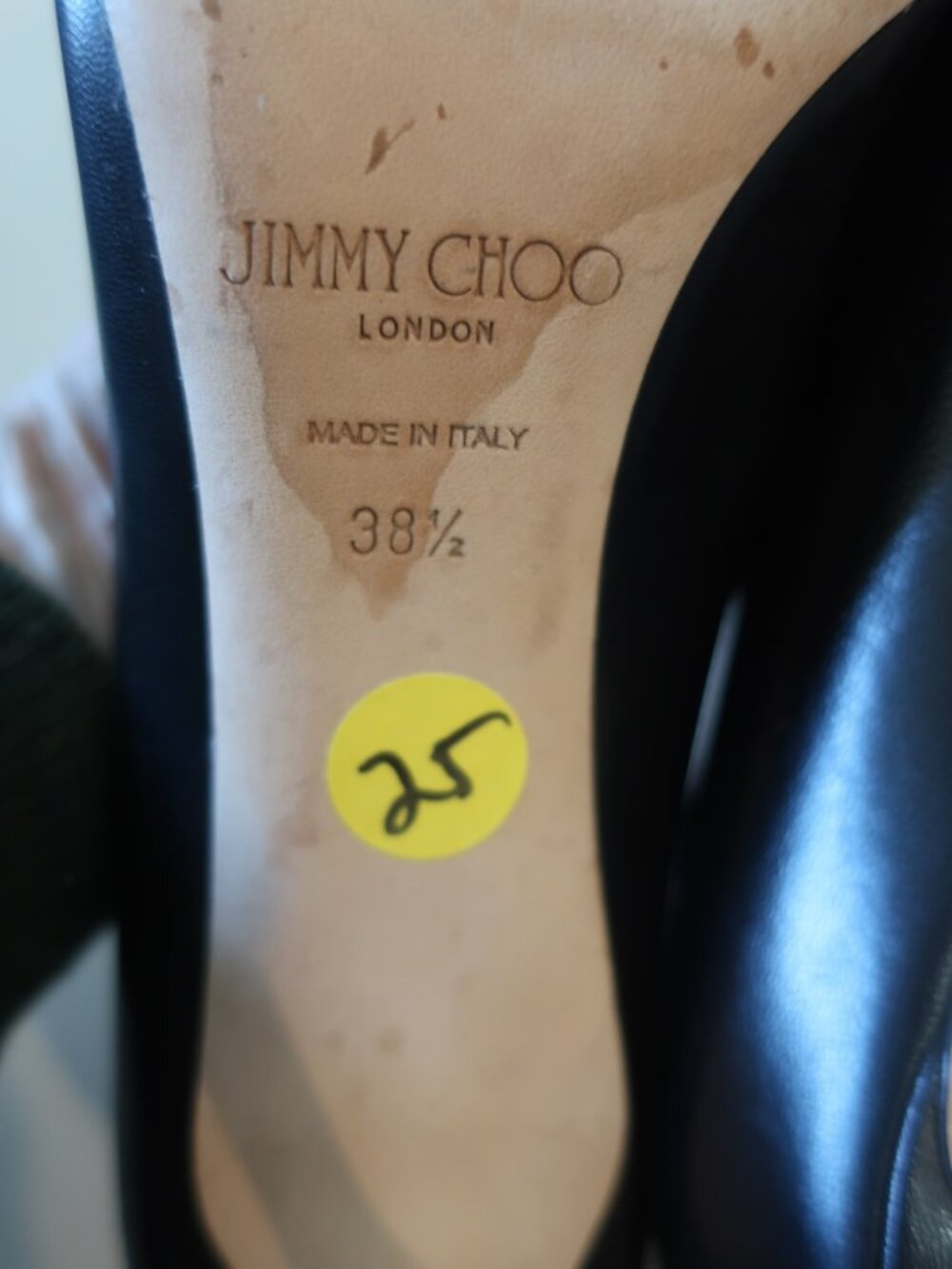 Women Jimmy Choo Black Leather High Heel Pumps 38 1/2 EU/US 8.5 - Picture 7 of 8
